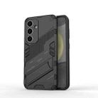 For Samsung Galaxy S25 5G Punk Armor 2 in 1 PC + TPU Shockproof Phone Case with Invisible Holder(Black) - 1