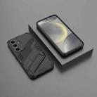 For Samsung Galaxy S25 5G Punk Armor 2 in 1 PC + TPU Shockproof Phone Case with Invisible Holder(Black) - 2