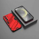 For Samsung Galaxy S25 5G Punk Armor 2 in 1 PC + TPU Shockproof Phone Case with Invisible Holder(Red) - 2