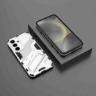 For Samsung Galaxy S25 5G Punk Armor 2 in 1 PC + TPU Shockproof Phone Case with Invisible Holder(White) - 2