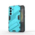 For Samsung Galaxy S25 5G Punk Armor 2 in 1 PC + TPU Shockproof Phone Case with Invisible Holder(Blue) - 1
