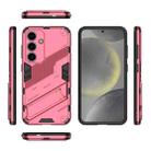 For Samsung Galaxy S25 5G Punk Armor 2 in 1 PC + TPU Shockproof Phone Case with Invisible Holder(Light Red) - 3