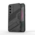 For Samsung Galaxy S25+ 5G Punk Armor 2 in 1 PC + TPU Shockproof Phone Case with Invisible Holder(Black) - 1