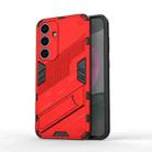 For Samsung Galaxy S25+ 5G Punk Armor 2 in 1 PC + TPU Shockproof Phone Case with Invisible Holder(Red) - 1