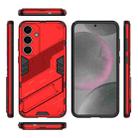 For Samsung Galaxy S25+ 5G Punk Armor 2 in 1 PC + TPU Shockproof Phone Case with Invisible Holder(Light Red) - 3