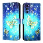 For ZTE Blade A53 3D Painting Horizontal Flip Leather Phone Case(Golden Butterfly) - 2