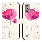 For ZTE Blade A53 3D Painting Horizontal Flip Leather Phone Case(Flower) - 2