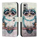 For ZTE Blade A53 3D Painting Horizontal Flip Leather Phone Case(Grey Owl) - 2