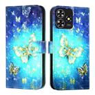 For ZTE Blade A73 4G 3D Painting Horizontal Flip Leather Phone Case(Golden Butterfly) - 2