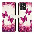 For ZTE Blade A73 4G 3D Painting Horizontal Flip Leather Phone Case(Rose Butterfly) - 2
