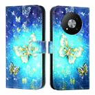 For ZTE Blade A73 5G 3D Painting Horizontal Flip Leather Phone Case(Golden Butterfly) - 2