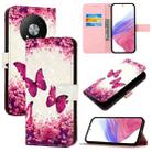 For ZTE Blade A73 5G 3D Painting Horizontal Flip Leather Phone Case(Rose Butterfly) - 1