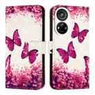 For ZTE Blade V40s 3D Painting Horizontal Flip Leather Phone Case(Rose Butterfly) - 2