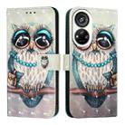 For ZTE Blade V40s 3D Painting Horizontal Flip Leather Phone Case(Grey Owl) - 2