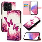 For ZTE Blade A35 / A55 3D Painting Horizontal Flip Leather Phone Case(Rose Butterfly) - 1