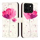 For ZTE Blade A35 / A55 3D Painting Horizontal Flip Leather Phone Case(Flower) - 2