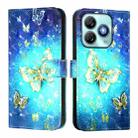 For ZTE Blade A75 4G 3D Painting Horizontal Flip Leather Phone Case(Golden Butterfly) - 2