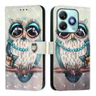 For ZTE Blade A75 4G 3D Painting Horizontal Flip Leather Phone Case(Grey Owl) - 2