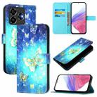 For ZTE Blade V60 Vita / V60 Design 3D Painting Horizontal Flip Leather Phone Case(Golden Butterfly) - 1