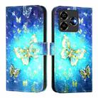 For ZTE Blade V60 Vita / V60 Design 3D Painting Horizontal Flip Leather Phone Case(Golden Butterfly) - 2