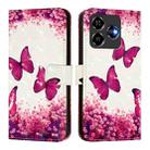 For ZTE Blade V60 Vita / V60 Design 3D Painting Horizontal Flip Leather Phone Case(Rose Butterfly) - 2