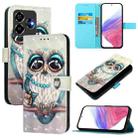 For ZTE Blade V60 Vita / V60 Design 3D Painting Horizontal Flip Leather Phone Case(Grey Owl) - 1