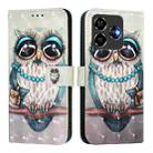 For ZTE Blade V60 Vita / V60 Design 3D Painting Horizontal Flip Leather Phone Case(Grey Owl) - 2