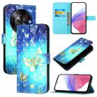 For ZTE Blade A75 5G / Nubia Focus 3D Painting Horizontal Flip Leather Phone Case(Golden Butterfly) - 1