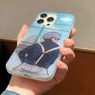 For iPhone 15 Pro Cartoon 3D Changing Painting Phone Case(Blue) - 2