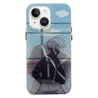 For iPhone 13 Cartoon 3D Changing Painting Phone Case(Blue) - 1