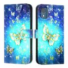 For Nokia C02 3D Painting Horizontal Flip Leather Phone Case(Golden Butterfly) - 2