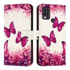 For Nokia C22 3D Painting Horizontal Flip Leather Phone Case(Rose Butterfly) - 2