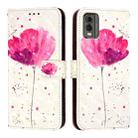 For Nokia C32 3D Painting Horizontal Flip Leather Phone Case(Flower) - 2