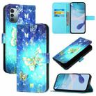 For Nokia G11 / G21 3D Painting Horizontal Flip Leather Phone Case(Golden Butterfly) - 1