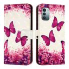 For Nokia G11 / G21 3D Painting Horizontal Flip Leather Phone Case(Rose Butterfly) - 2