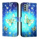 For Nokia G22 3D Painting Horizontal Flip Leather Phone Case(Golden Butterfly) - 2