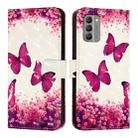 For Nokia G400 3D Painting Horizontal Flip Leather Phone Case(Rose Butterfly) - 2