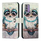 For Nokia G42 / G310 3D Painting Horizontal Flip Leather Phone Case(Grey Owl) - 2