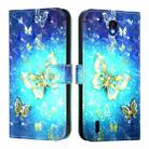 For Nokia C01 Plus / C1 2nd Edition 3D Painting Horizontal Flip Leather Phone Case(Golden Butterfly) - 2