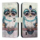 For Nokia C01 Plus / C1 2nd Edition 3D Painting Horizontal Flip Leather Phone Case(Grey Owl) - 2