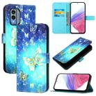 For Nokia X30 5G 3D Painting Horizontal Flip Leather Phone Case(Golden Butterfly) - 1