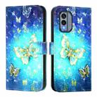 For Nokia X30 5G 3D Painting Horizontal Flip Leather Phone Case(Golden Butterfly) - 2