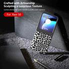 For Motorola Razr 50 Black Edge Leopard Phone Case(Silver Leopard) - 2