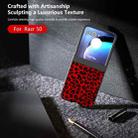 For Motorola Razr 50 Black Edge Leopard Phone Case(Red Leopard) - 2