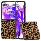 For Motorola Razr 50 Ultra Black Edge Leopard Phone Case(Leopard Print) - 1