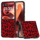 For Motorola Razr 60 Ultra Black Edge Leopard Phone Case(Red Leopard) - 1