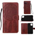 For iPhone 12 mini Dream Catcher Printing Horizontal Flip Leather Case with Holder & Card Slots & Wallet & Lanyard(Brown) - 1