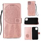 For iPhone 12 / 12 Pro Dream Catcher Printing Horizontal Flip Leather Case with Holder & Card Slots & Wallet & Lanyard(Rose Gold) - 1