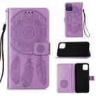 For iPhone 12 / 12 Pro Dream Catcher Printing Horizontal Flip Leather Case with Holder & Card Slots & Wallet & Lanyard(Purple) - 1