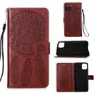 For iPhone 12 / 12 Pro Dream Catcher Printing Horizontal Flip Leather Case with Holder & Card Slots & Wallet & Lanyard(Brown) - 1